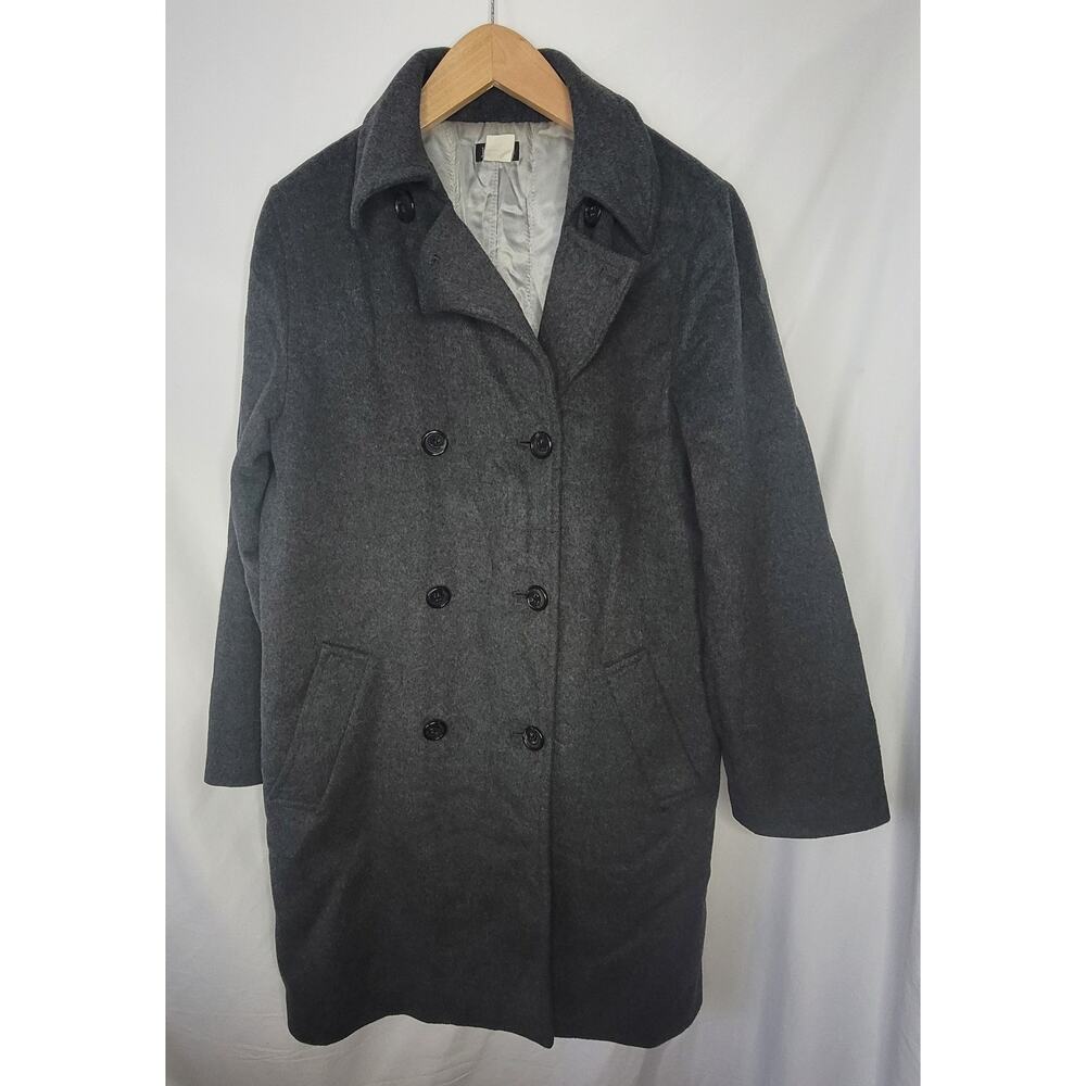 J Crew- Women's Gray Wool Pea Coat- size 8